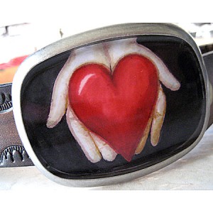 Heart in Hands Belt Buckle